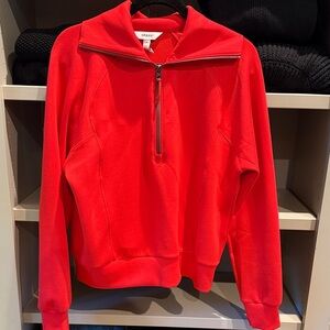 SPANX Women’s Bright Red Zip-Up Sweater